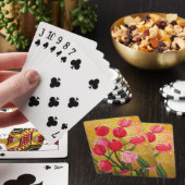 Jeu De Cartes Vie morte avec Peinture de tulipes roses et rouges (In Situ)