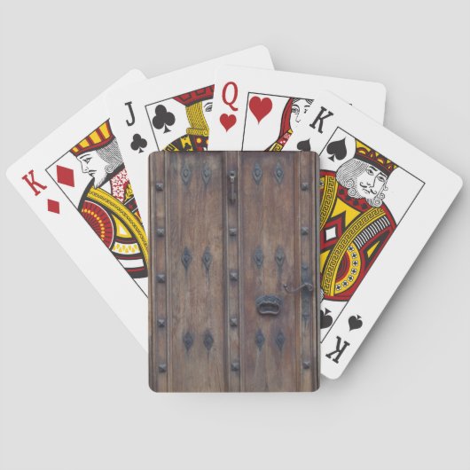 Jeu De Cartes Vielle porte espagnole en bois avec boulons (dos)