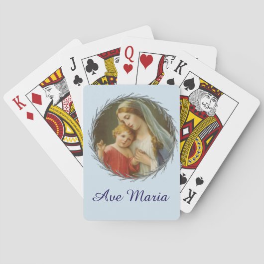 Jeu De Cartes Vierge Marie béni avec la guirlande de Jésus de (dos)
