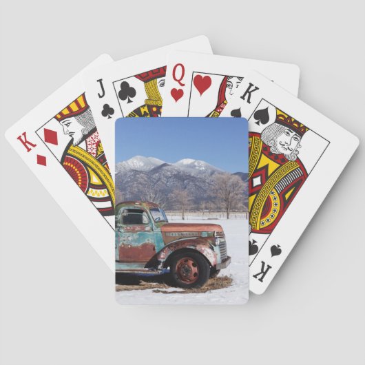 Jeu De Cartes Vieux camion assis dans le champ (dos)