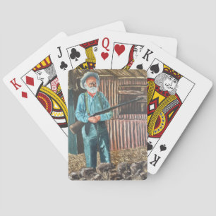 Jeu De Cartes Vieux Homme Jouant Aux Cartes