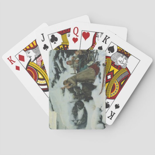 Jeu De Cartes Village brûlé en hiver (par Albert Edelfeue) (dos)