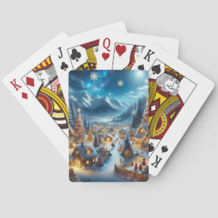 Jeu De Cartes Village de Noël magique sous la neige et la lumièr