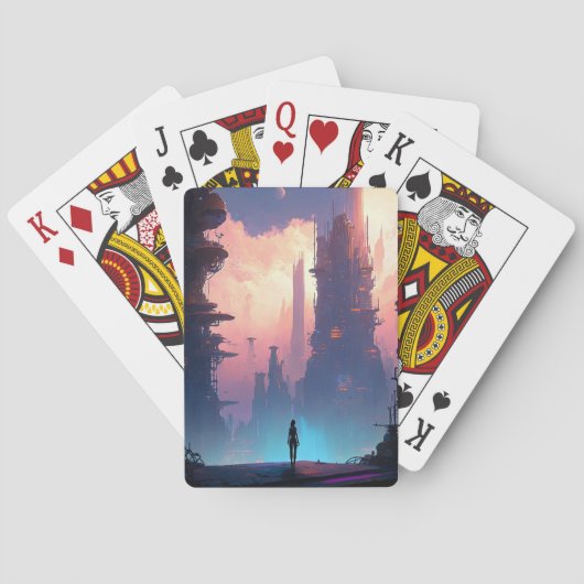 Jeu De Cartes Ville futuriste de science-fiction (dos)