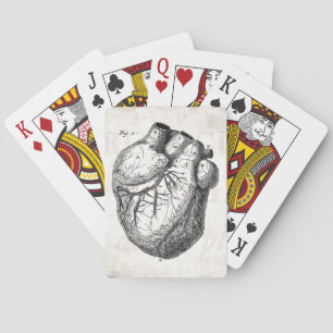Jeu De Cartes Vintage 1800s Heart Retro Cardiac Anatomy Hearts