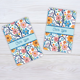 Jeu De Cartes Vintage 60s Vibe Mod Thème Floral Abstrait