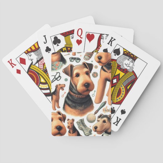 Jeu De Cartes Vintage Airedale Terrier sans fil (dos)