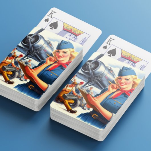 Jeu De Cartes Vintage Airplane Pin-up