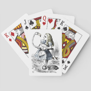 Jeu De Cartes Vintage Alice et le Flamant rose Playing Cards