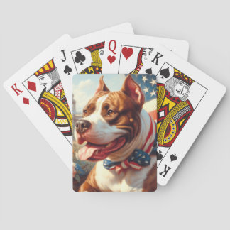 Jeu De Cartes Vintage American Pit Bull Terrier Peinture