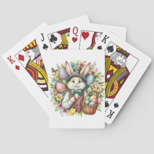 Jeu De Cartes Vintage/Classique Mignonne lapin de Pâques