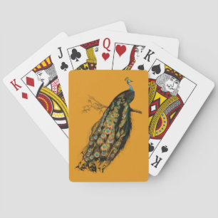 Jeu De Cartes Vintage complexe Peacock moutarde Jaune