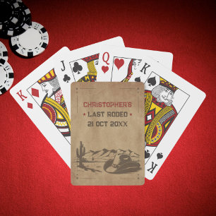 Jeu De Cartes Vintage Dernier Rodéo Cow-boy Rustique