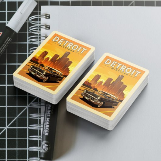 Jeu De Cartes Vintage Detroit Michigan