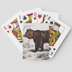 Jeu De Cartes vintage d'ours Brown illustré