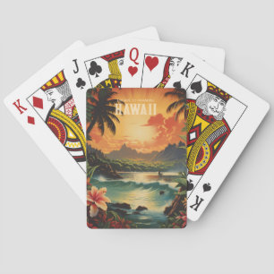 Jeu De Cartes Vintage Hawaii Beach Travel Art