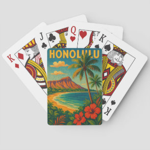 Jeu De Cartes Vintage Honolulu Oahu Hawaii Beach Hawaii Travel