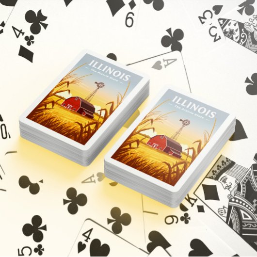 Jeu De Cartes Vintage Illinois