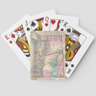 Jeu De Cartes Vintage Map of Washington and Oregon (1875)