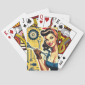 Jeu De Cartes Vintage Mechanic Pin-up (dos)