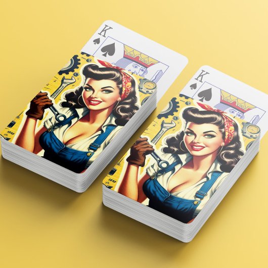 Jeu De Cartes Vintage Mechanic Pin-up