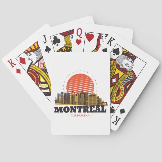 Jeu De Cartes Vintage Montreal Canada Skyline View (dos)
