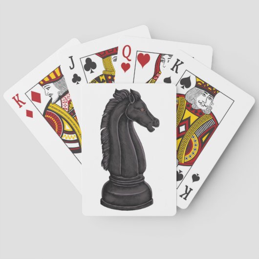 Jeu De Cartes Vintage morceau d'échecs noir (dos)