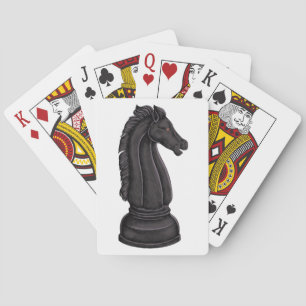Jeu De Cartes Vintage morceau d'échecs noir