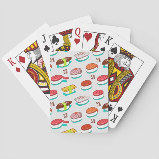 Jeu De Cartes Vintage nigiri sushi, motif doodé (dos)