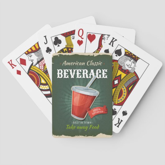 Jeu De Cartes Vintage Nondescript Beverage Ad (dos)