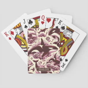 Jeu De Cartes Vintage Orca Nautique Sans Mer