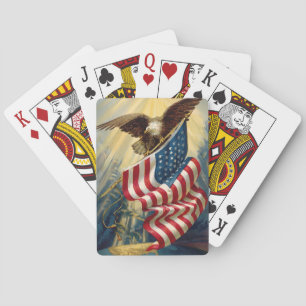 Jeu De Cartes Vintage Patriotism, Patriotic Eagle American Flag