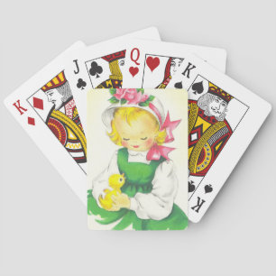 Jeu De Cartes Vintage petite fille Retro mignonne
