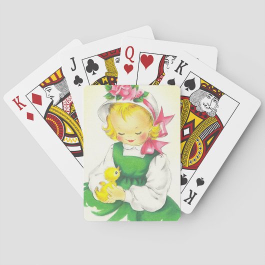 Jeu De Cartes Vintage petite fille Retro mignonne (dos)
