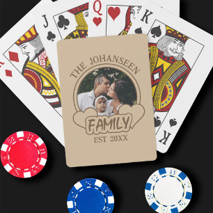 Jeu De Cartes Vintage Photo de famille Jeux de nuit Brown Beige 