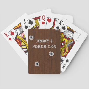 Jeu De Cartes Vintage Poker Look Bois Jouer Cartes