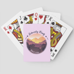 Jeu De Cartes Vintage Purple Jaune Farmhouse Mountain Sunset