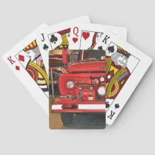 Jeu De Cartes Vintage Red Fire Truck Classic Playing Cartes