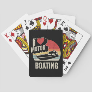 Jeu De Cartes Vintage Rétro J'adore Le Motonautisme Drôle De Nav