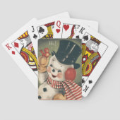 Jeu De Cartes Vintage Retro Snowman Noël (dos)