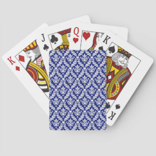 Jeu De Cartes Vintage Royal Bleu Damas Lecture Cartes