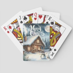 Jeu De Cartes Vintage/Russe/Snowman/Noël