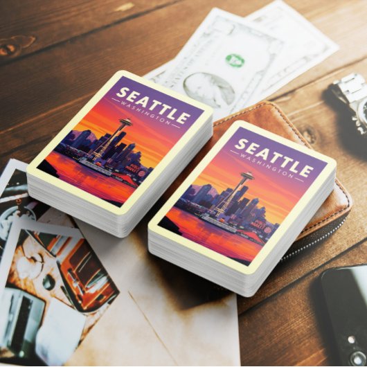 Jeu De Cartes Vintage Seattle Washington