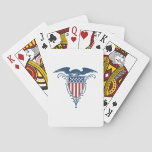 Jeu De Cartes Vintage Shield Red White Blue American Eagle