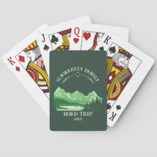 Jeu De Cartes Vintage vert lac de montagne Sunset