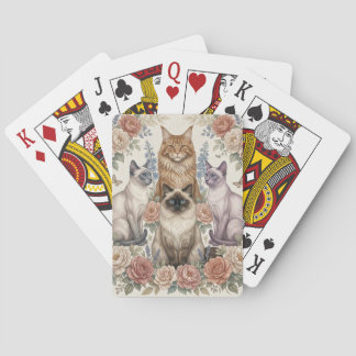 Jeu De Cartes Vintage Victorian Ornamental Floral Feline Art