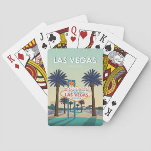 Jeu De Cartes Vintage voyage d'Affiches de bienvenue Las Vegas N