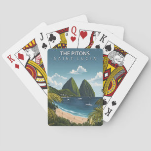 Jeu De Cartes Vintage voyage des Caraïbes aux Pitons Sainte-Luci
