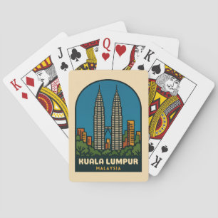 Jeu De Cartes Vintage voyage Kuala Lumpur Malaisie Style Rétro