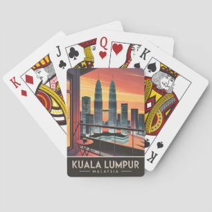 Jeu De Cartes Vintage voyage Kuala Lumpur Malaisie Sunset Retro